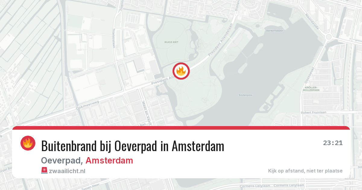 Buitenbrand bij Oeverpad in Amsterdam — 12 aug 2026