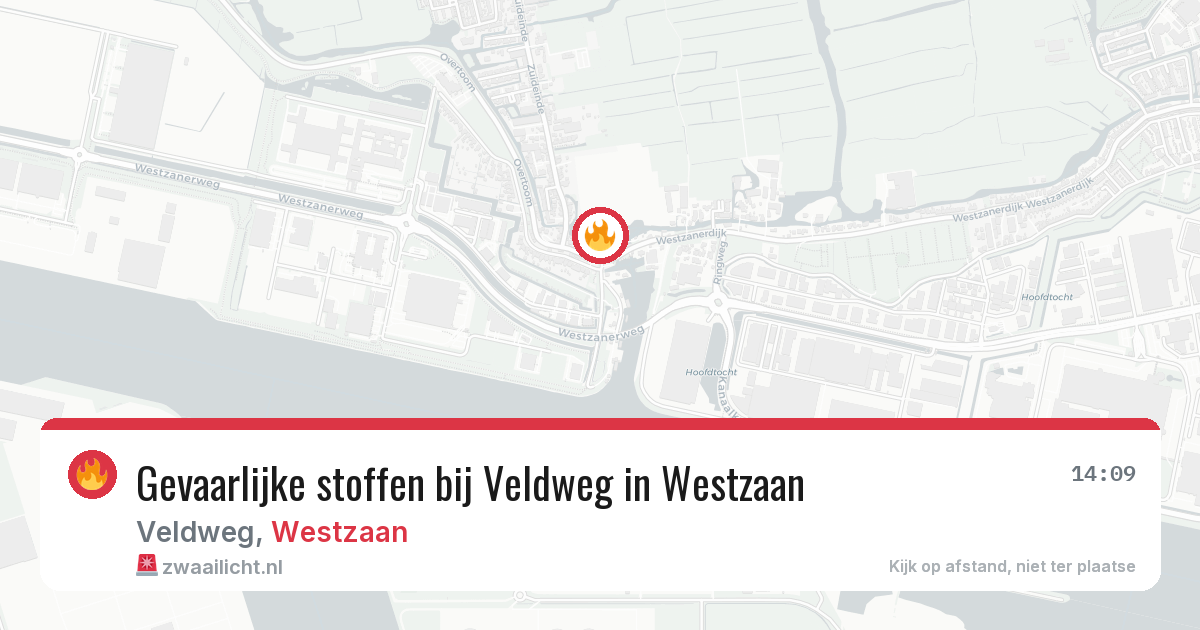 Gevaarlijke stoffen bij Veldweg in Westzaan — 22 jul 2026
