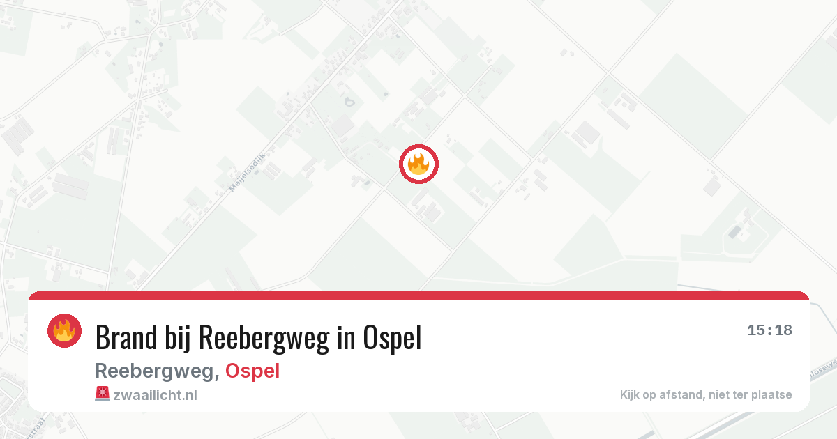 Brand bij Reebergweg in Ospel — 7 aug 2026