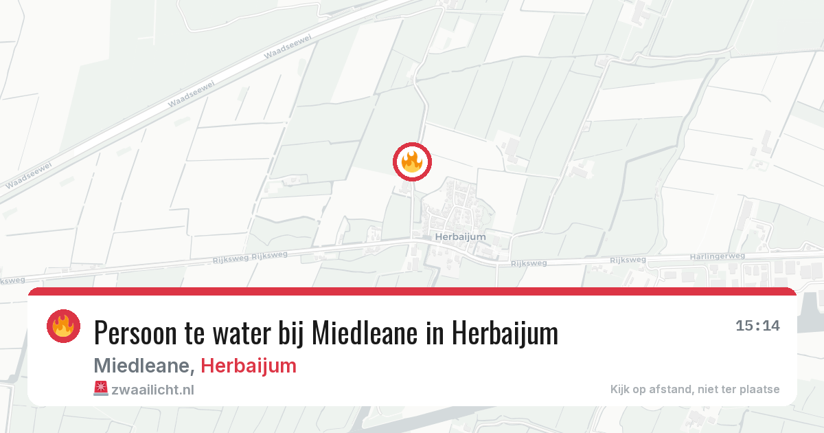 Persoon te water bij Miedleane in Herbaijum — 5 mei 2026