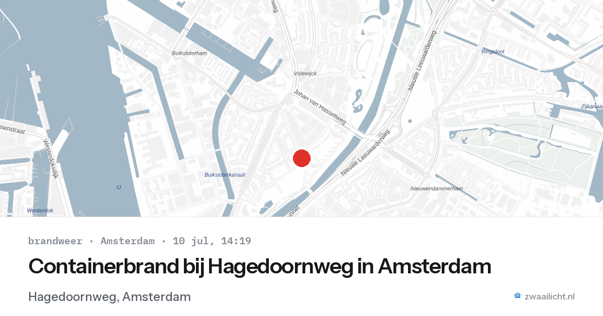 Containerbrand bij Hagedoornweg in Amsterdam — 10 jul 2026