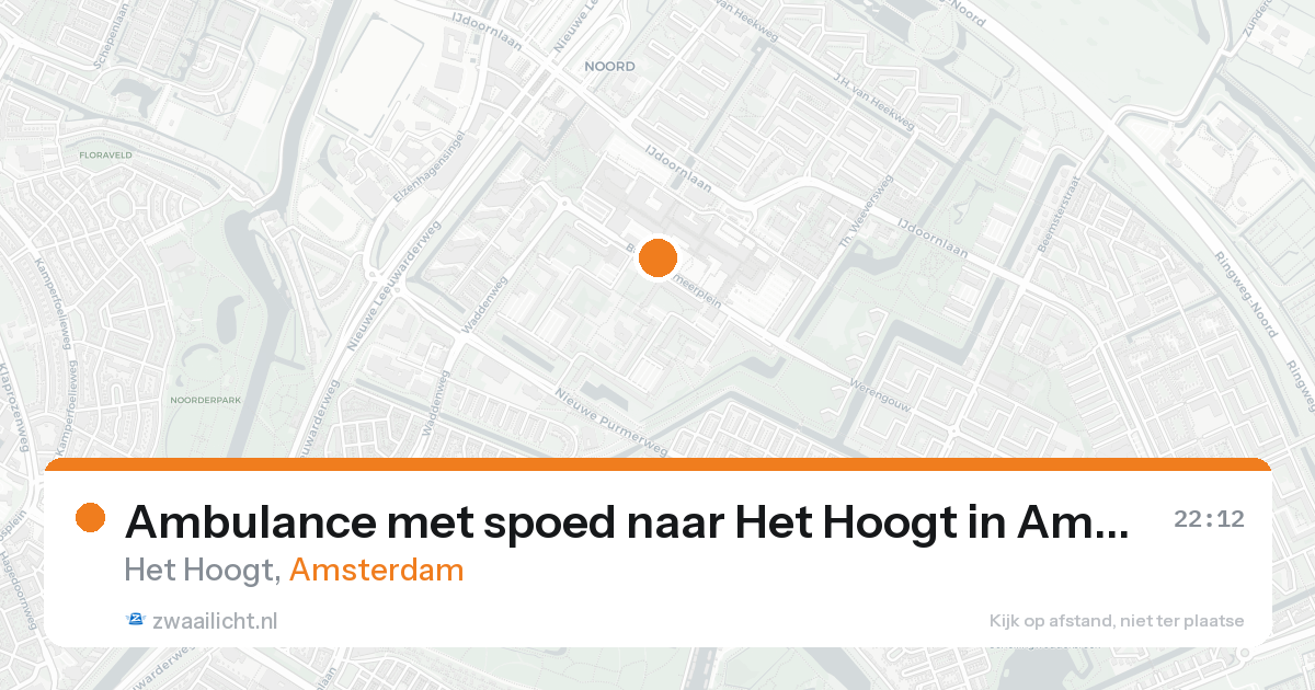 Ambulance met spoed naar Het Hoogt in Amsterdam — 19 aug 2026