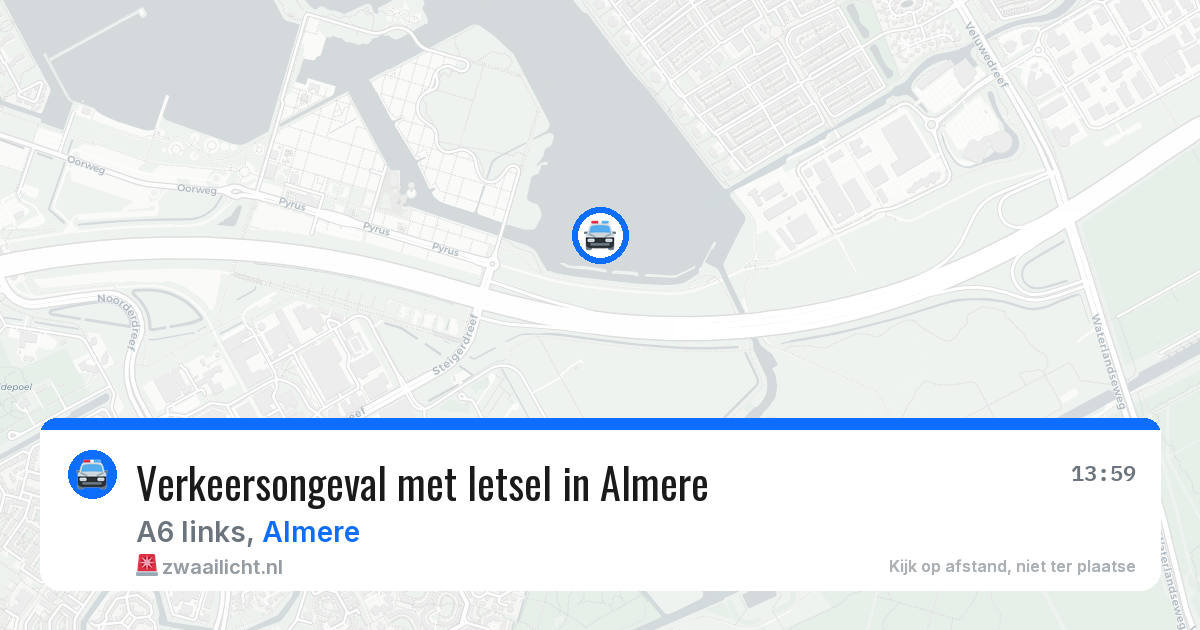 Verkeersongeval met letsel in Almere — 12 aug 2026