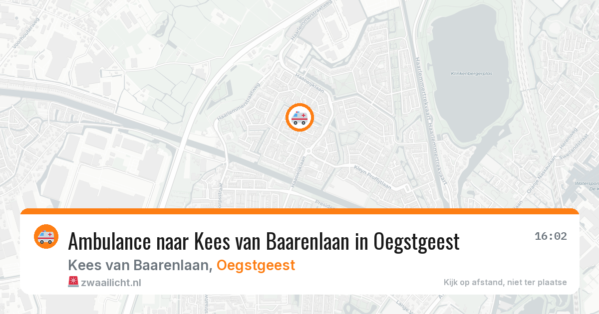 Ambulance naar Kees van Baarenlaan in Oegstgeest — 4 jun 2026