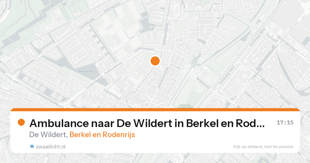 Ambulance naar De Wildert in Berkel en Rodenrijs — 3 jul 2026