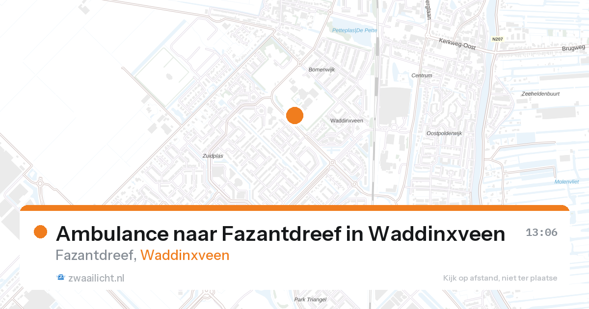 Ambulance naar Fazantdreef in Waddinxveen — 7 mei 2026