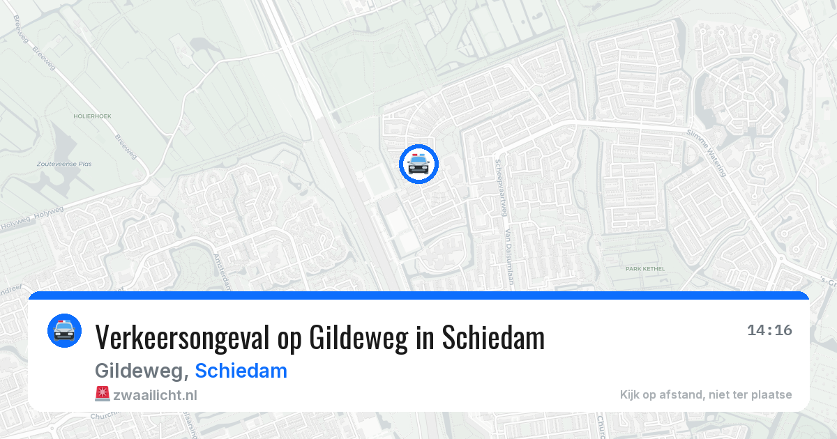 Verkeersongeval op Gildeweg in Schiedam — 31 jul 2026