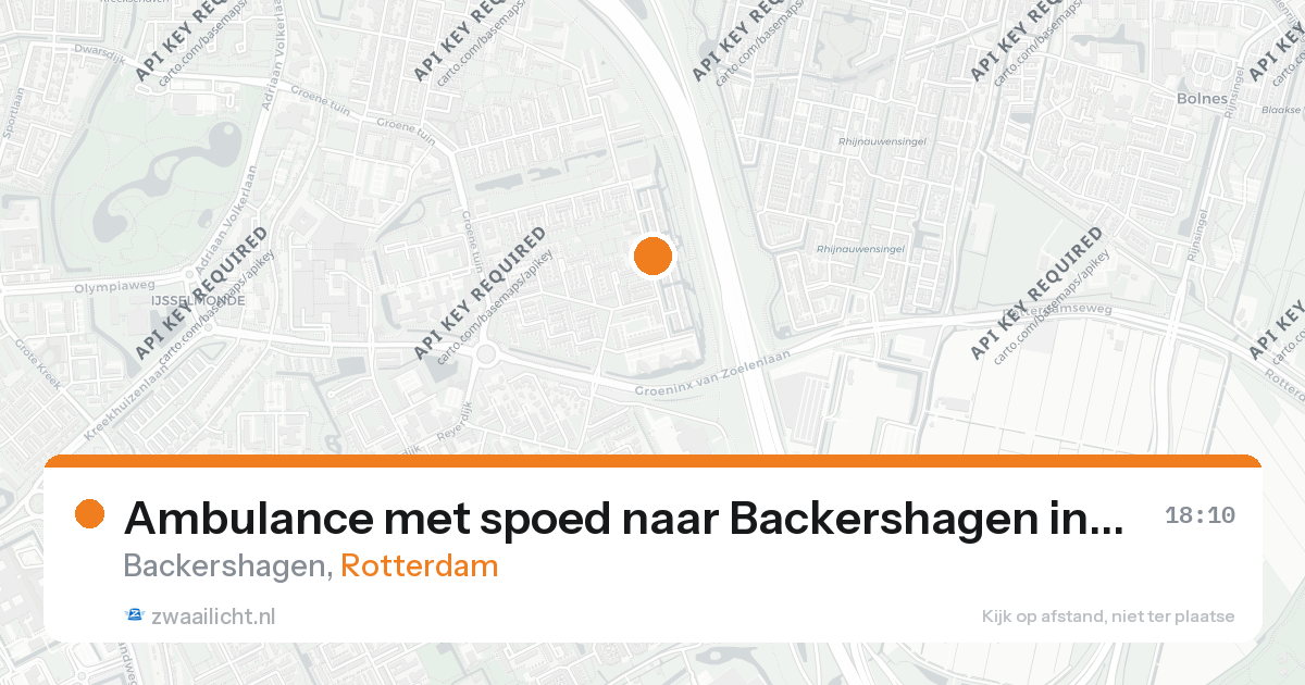 Ambulance met spoed naar Backershagen in Rotterdam — 26 aug 2026