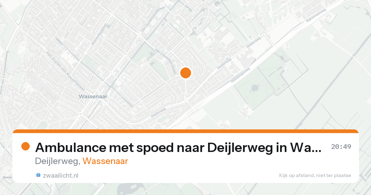 Ambulance met spoed naar Deijlerweg in Wassenaar — 16 aug 2026