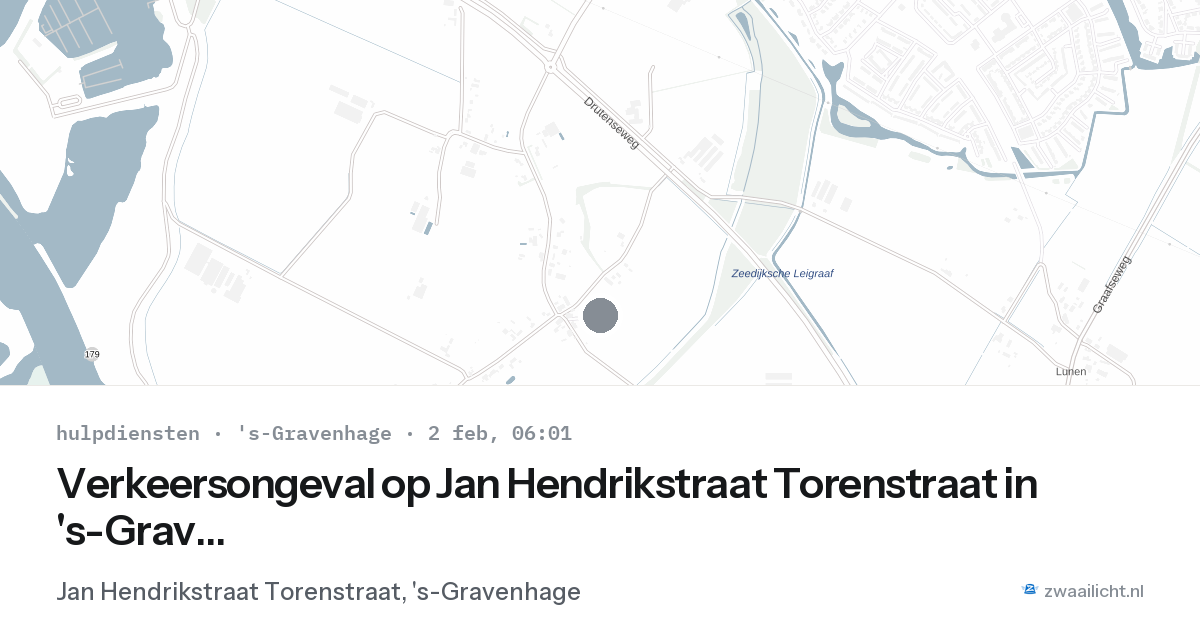 Verkeersongeval op Jan Hendrikstraat Torenstraat in 's-Gravenhage — 2 feb 2026
