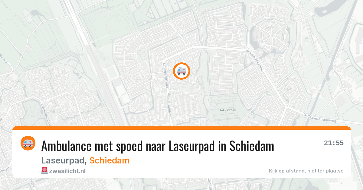Ambulance met spoed naar Laseurpad in Schiedam — 22 mrt 2026