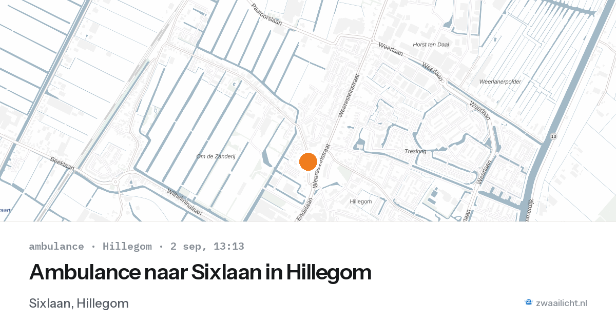 Ambulance naar Sixlaan in Hillegom — 2 sep 2026