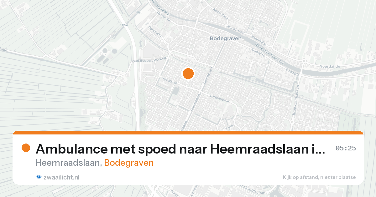 Ambulance met spoed naar Heemraadslaan in Bodegraven — 20 aug 2026