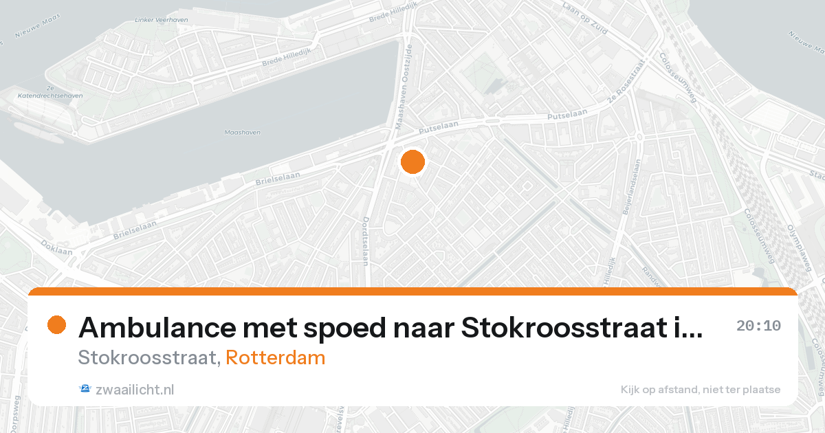Ambulance met spoed naar Stokroosstraat in Rotterdam — 20 aug 2026
