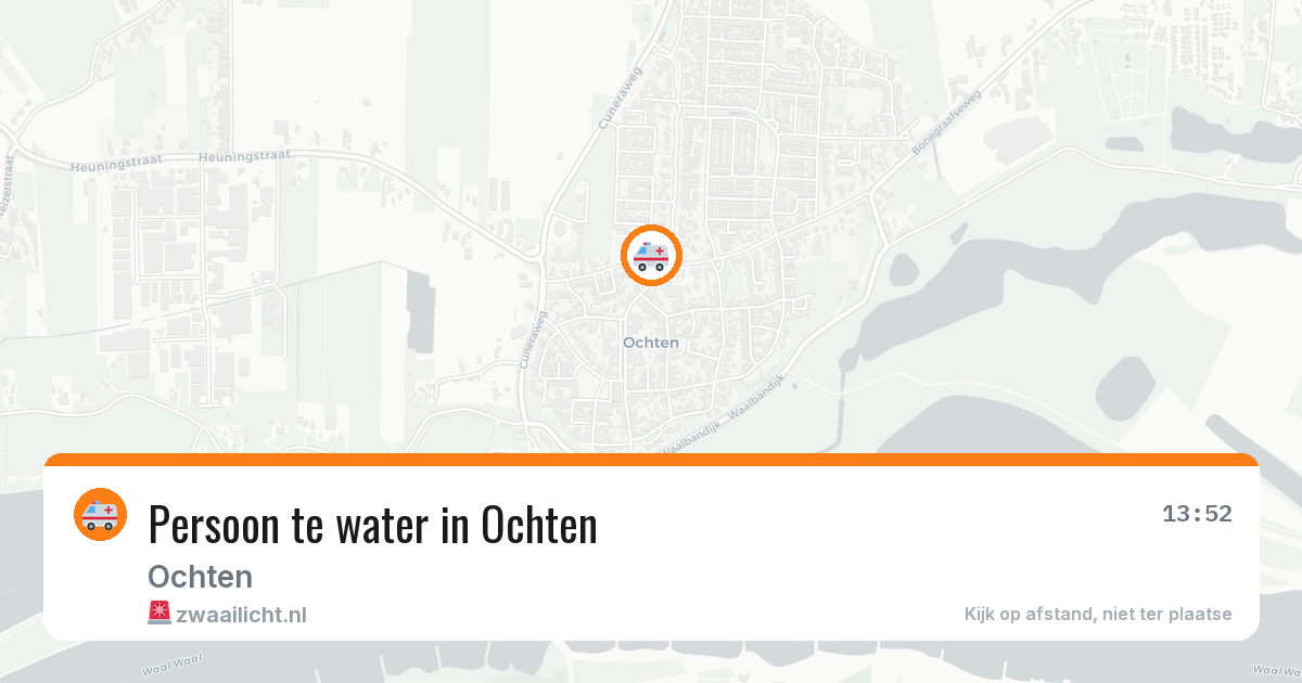Persoon te water in Ochten — 21 jun 2026