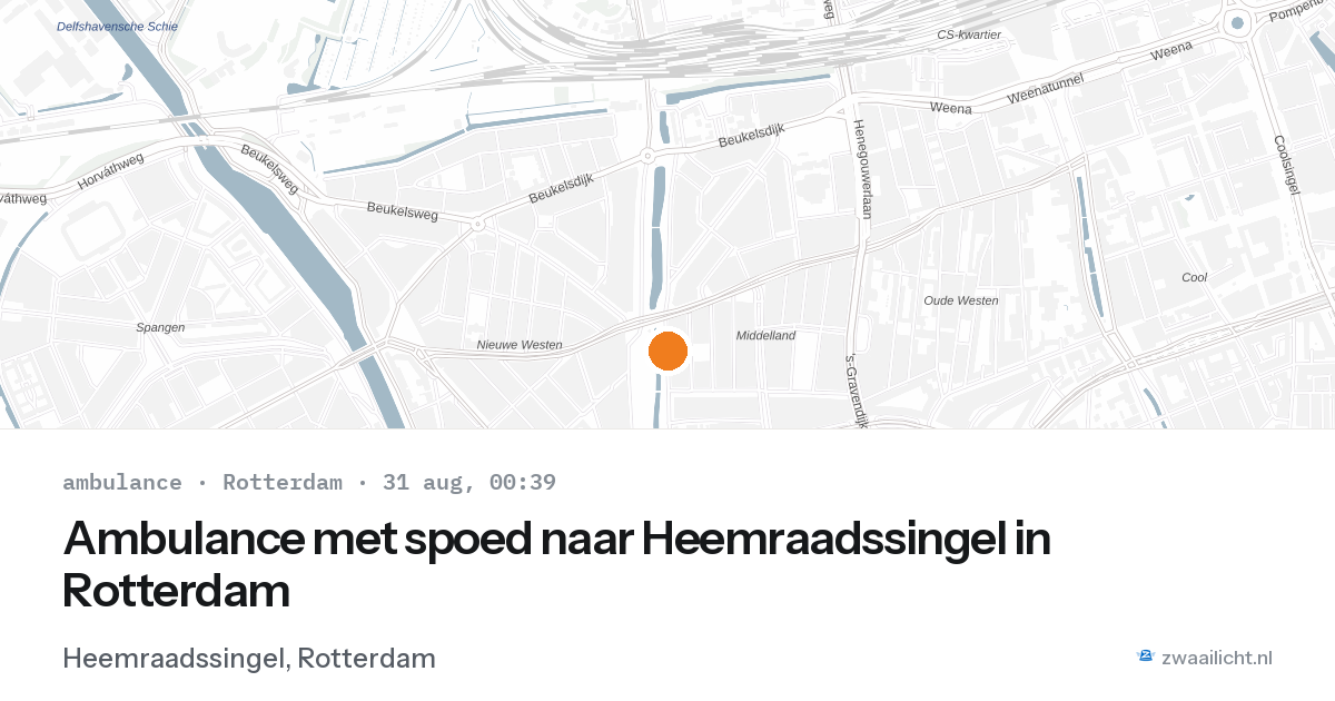 Ambulance met spoed naar Heemraadssingel in Rotterdam — 30 aug 2026