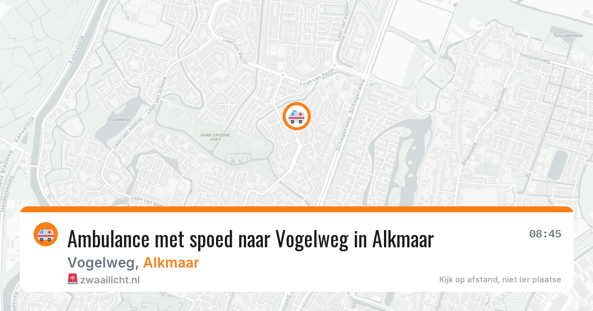 Ambulance met spoed naar Vogelweg in Alkmaar — 1 aug 2026
