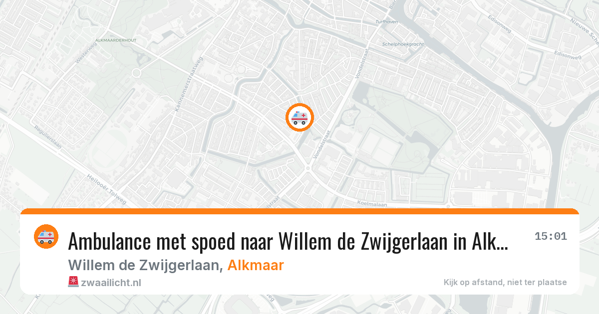 Ambulance met spoed naar Willem de Zwijgerlaan in Alkmaar — 19 mrt 2026