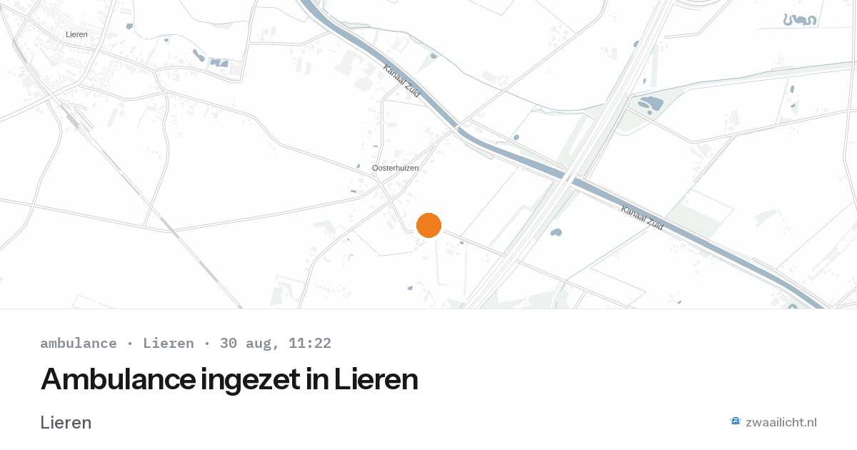 Ambulance ingezet in Lieren — 30 aug 2026