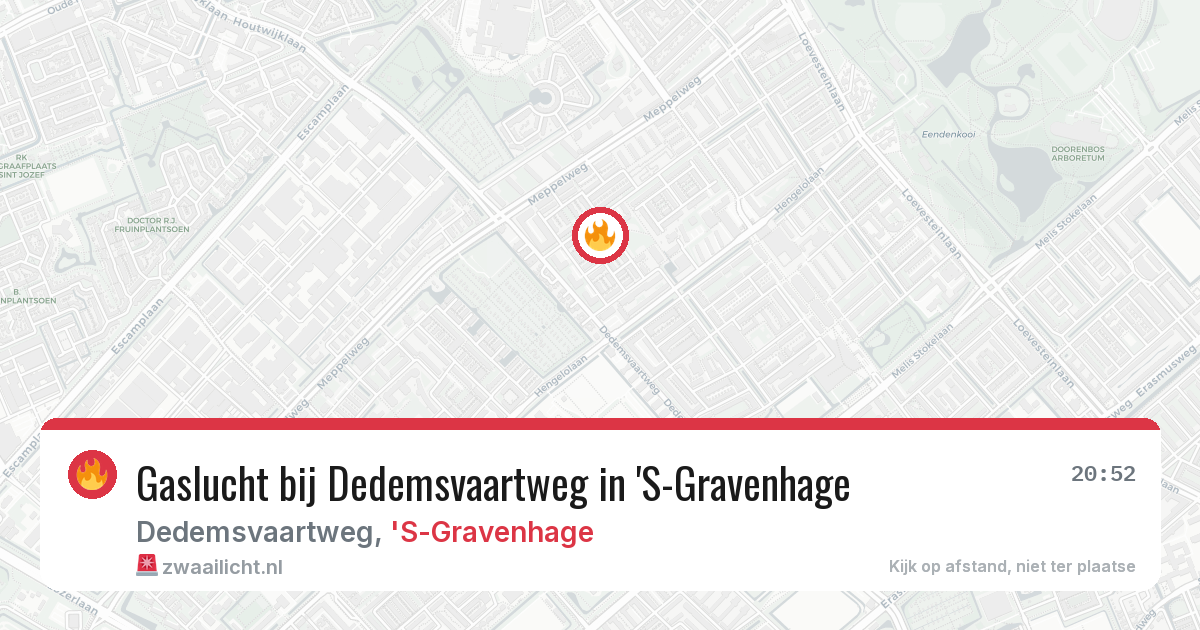 Gaslucht bij Dedemsvaartweg in 'S-Gravenhage — 25 mrt 2026