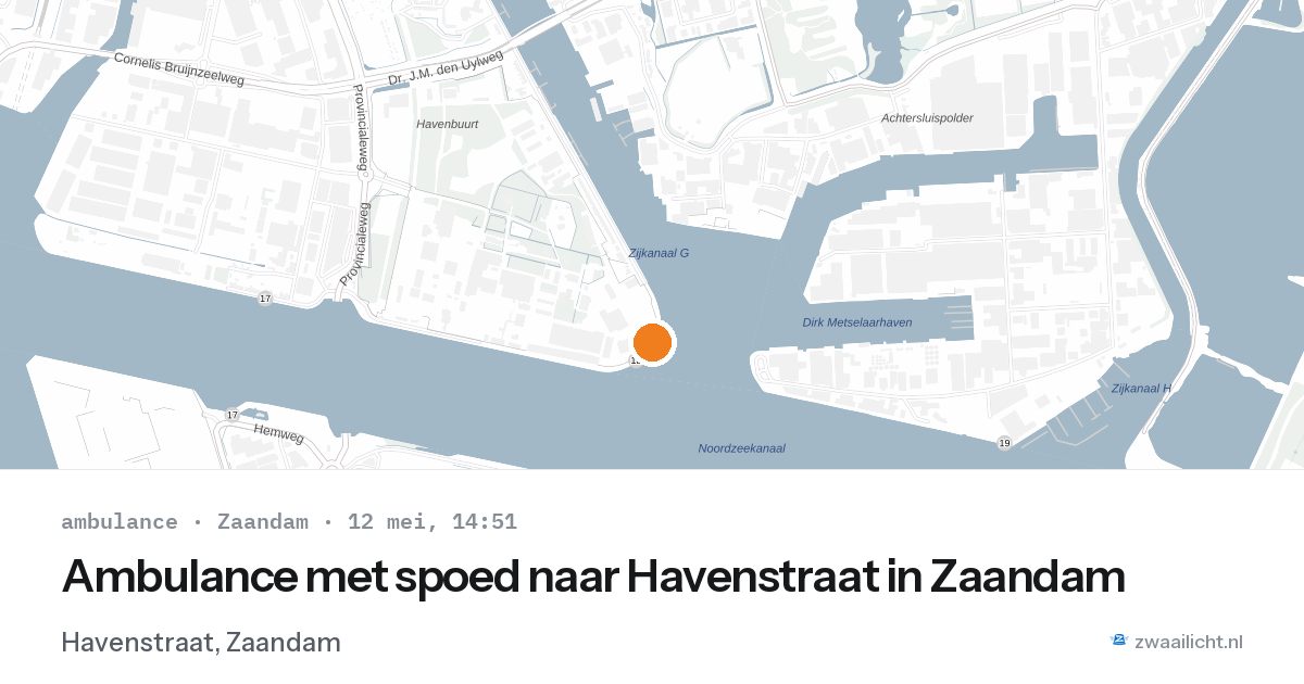 Ambulance met spoed naar Havenstraat in Zaandam — 12 mei 2026