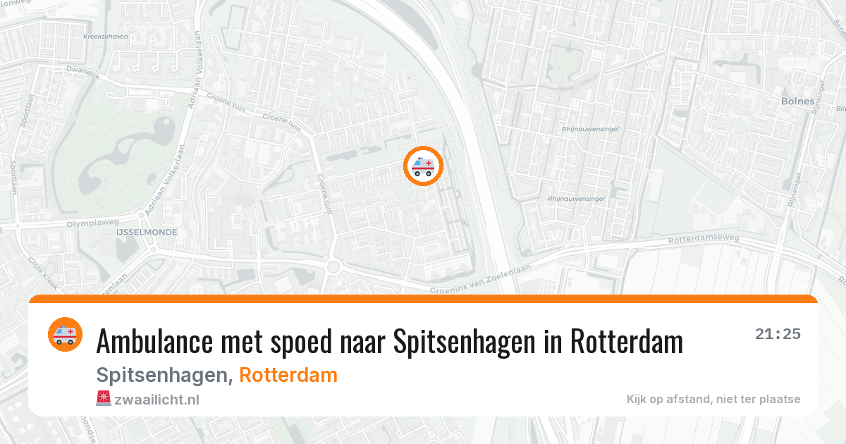 Ambulance met spoed naar Spitsenhagen in Rotterdam — 24 mei 2026