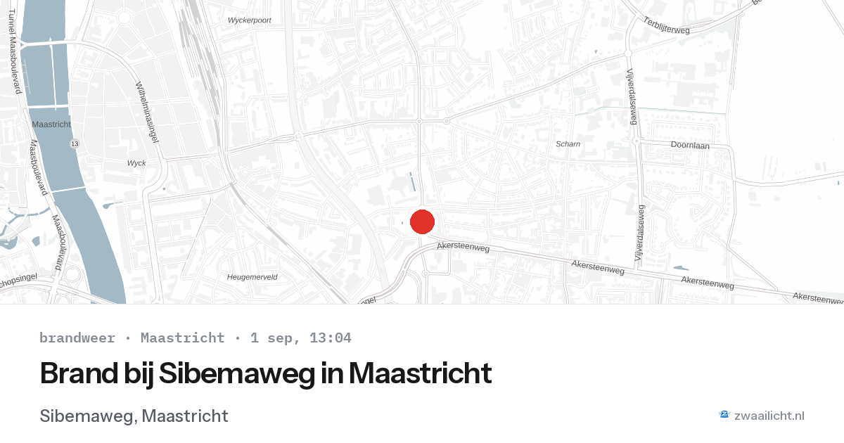 Brand bij Sibemaweg in Maastricht — 1 sep 2026