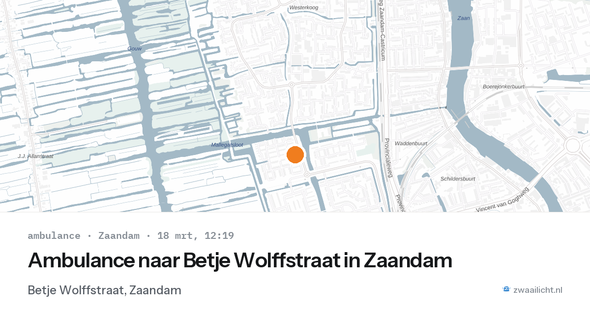Ambulance naar Betje Wolffstraat in Zaandam — 18 mrt 2026