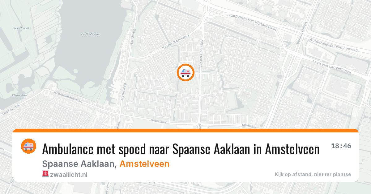 Ambulance met spoed naar Spaanse Aaklaan in Amstelveen — 4 mei 2026
