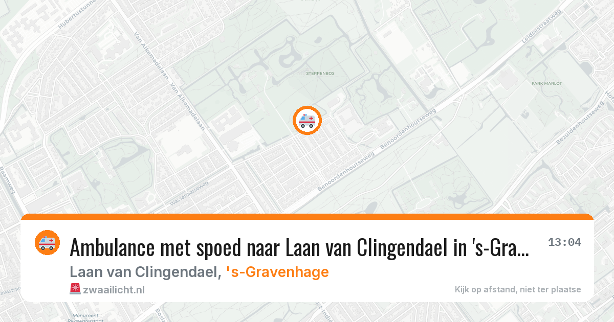 Ambulance met spoed naar Laan van Clingendael in 's-Gravenhage — 16 mei 2026