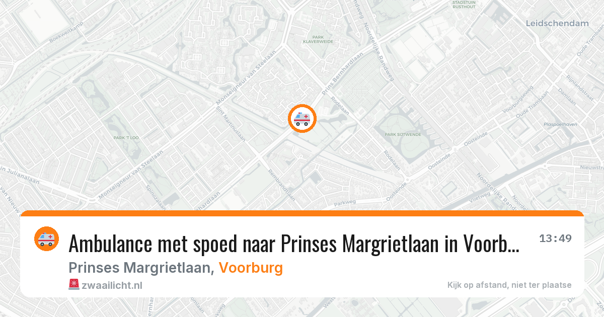 Ambulance met spoed naar Prinses Margrietlaan in Voorburg — 25 mrt 2026