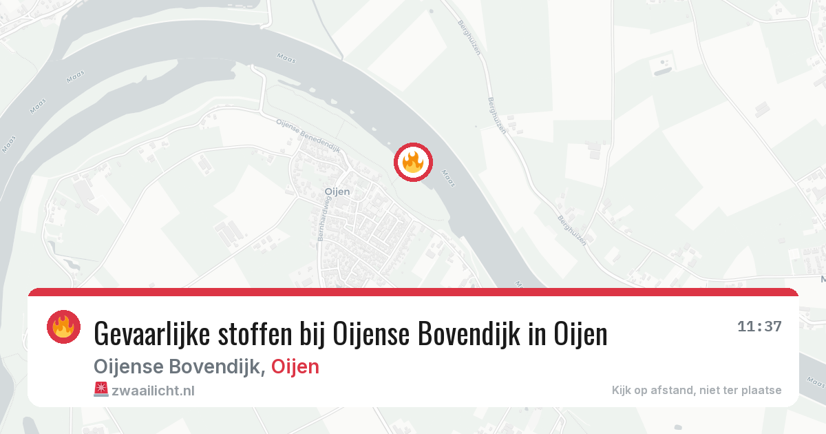 Gevaarlijke stoffen bij Oijense Bovendijk in Oijen — 7 mei 2026