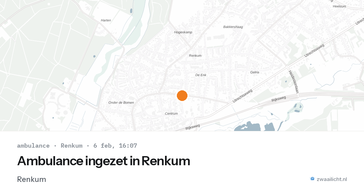 Ambulance ingezet in Renkum — 6 feb 2026