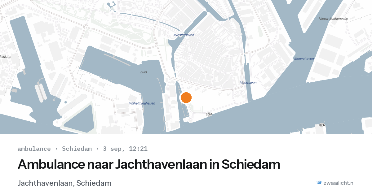 Ambulance naar Jachthavenlaan in Schiedam — 3 sep 2026