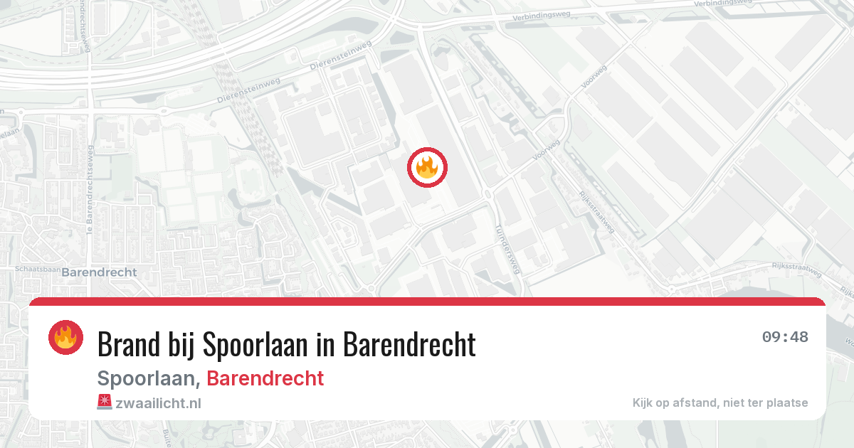 Brand bij Spoorlaan in Barendrecht — 13 jun 2026