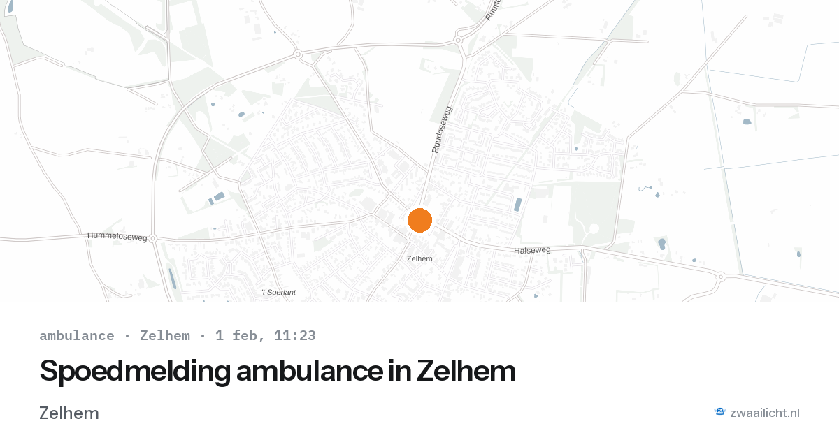 Spoedmelding ambulance in Zelhem — 1 feb 2026