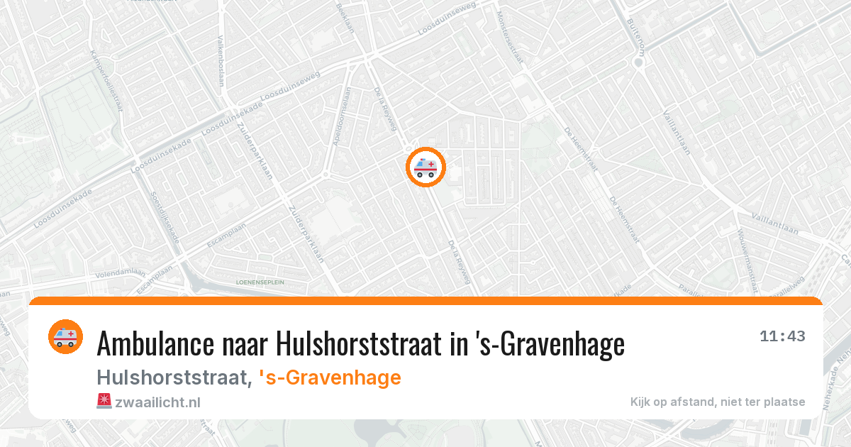 Ambulance naar Hulshorststraat in 's-Gravenhage — 30 mrt 2026