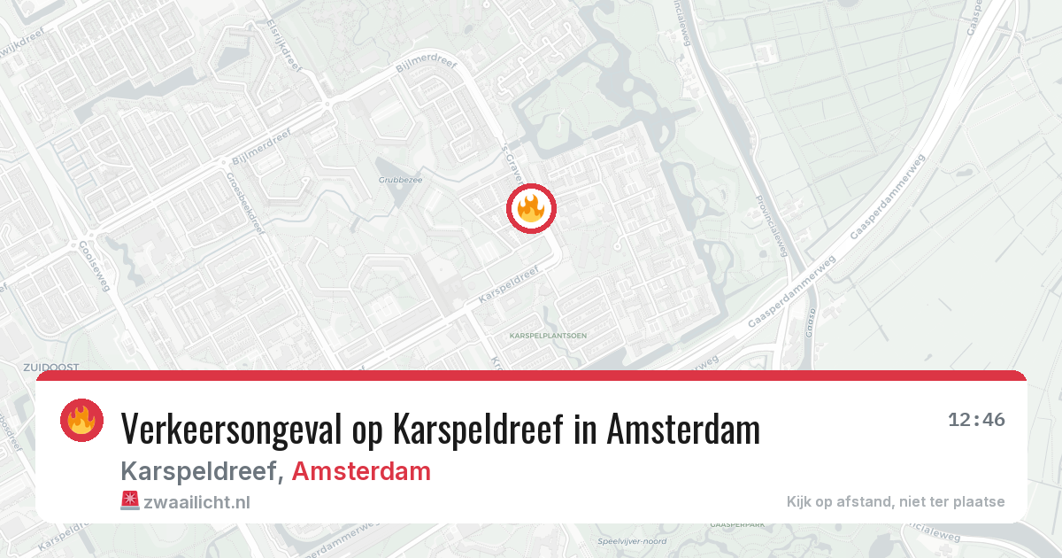 Verkeersongeval op Karspeldreef in Amsterdam — 17 jun 2026