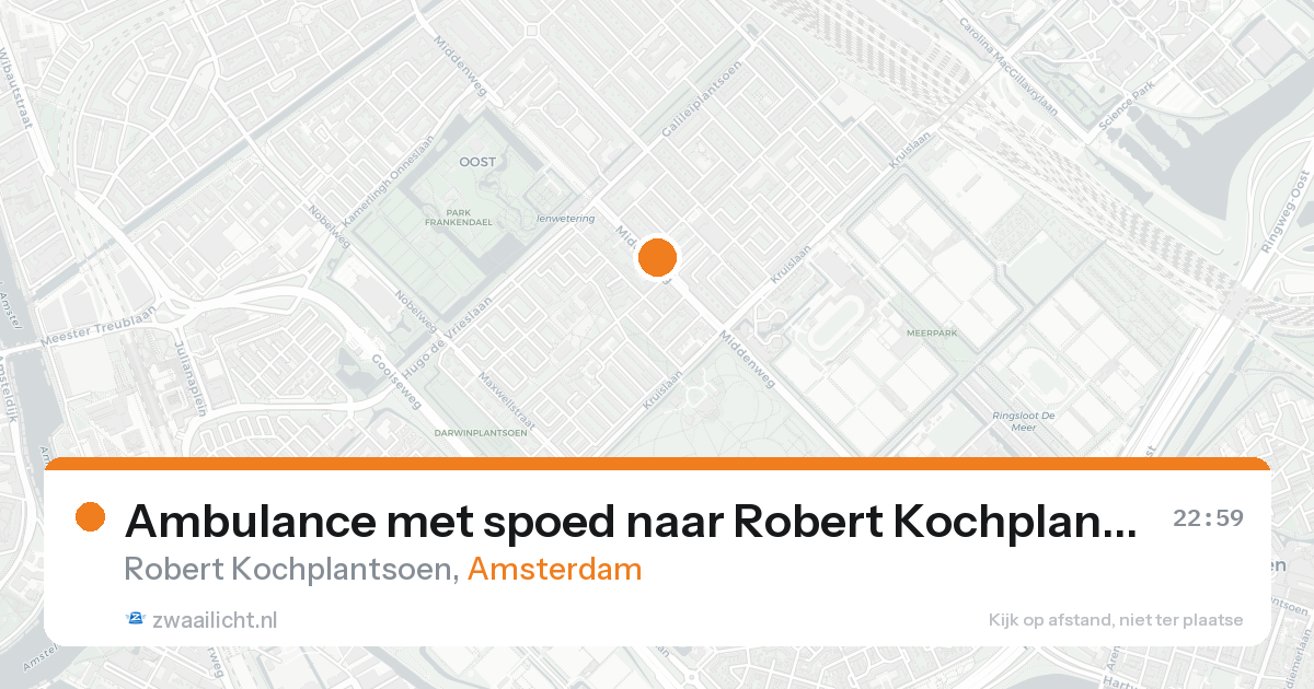 Ambulance met spoed naar Robert Kochplantsoen in Amsterdam — 19 aug 2026