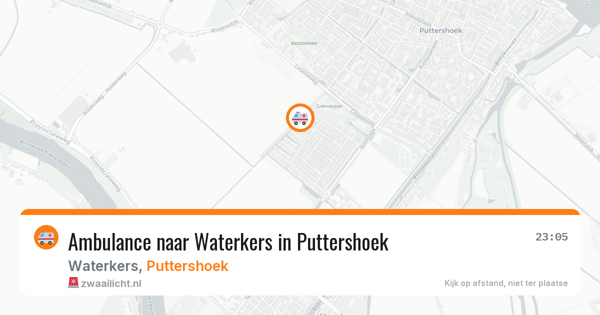 Ambulance naar Waterkers in Puttershoek — 19 mei 2026