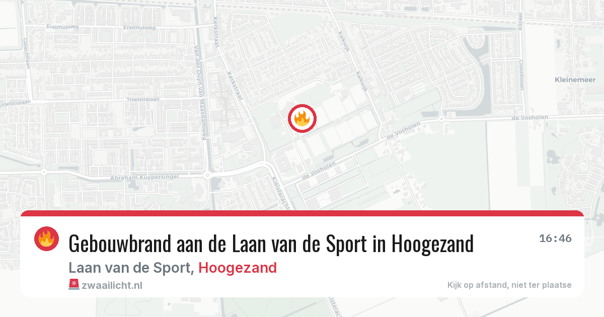 Gebouwbrand aan de Laan van de Sport in Hoogezand — 25 jun 2026