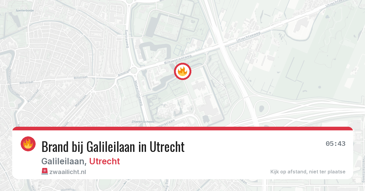 Brand bij Galileilaan in Utrecht — 21 mrt 2026