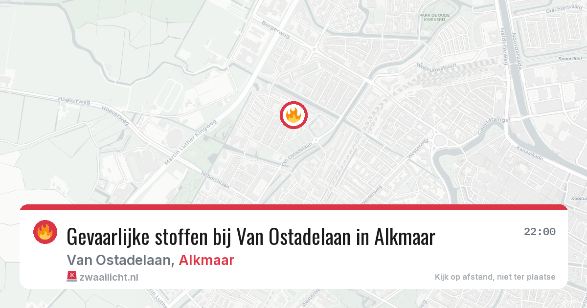 Gevaarlijke stoffen bij Van Ostadelaan in Alkmaar — 11 aug 2026