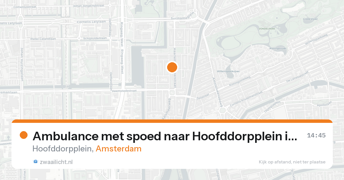 Ambulance met spoed naar Hoofddorpplein in Amsterdam — 25 aug 2026