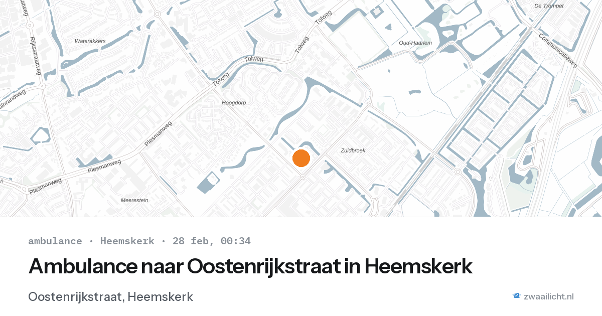 Ambulance naar Oostenrijkstraat in Heemskerk — 27 feb 2026