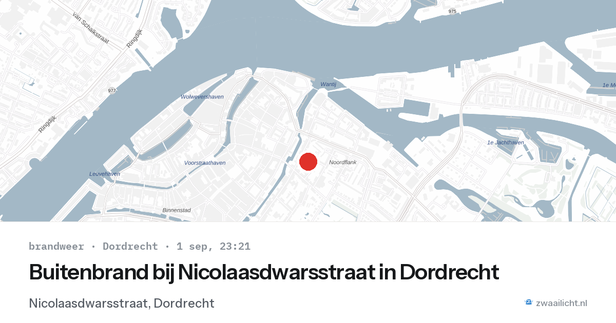 Buitenbrand bij Nicolaasdwarsstraat in Dordrecht — 1 sep 2026