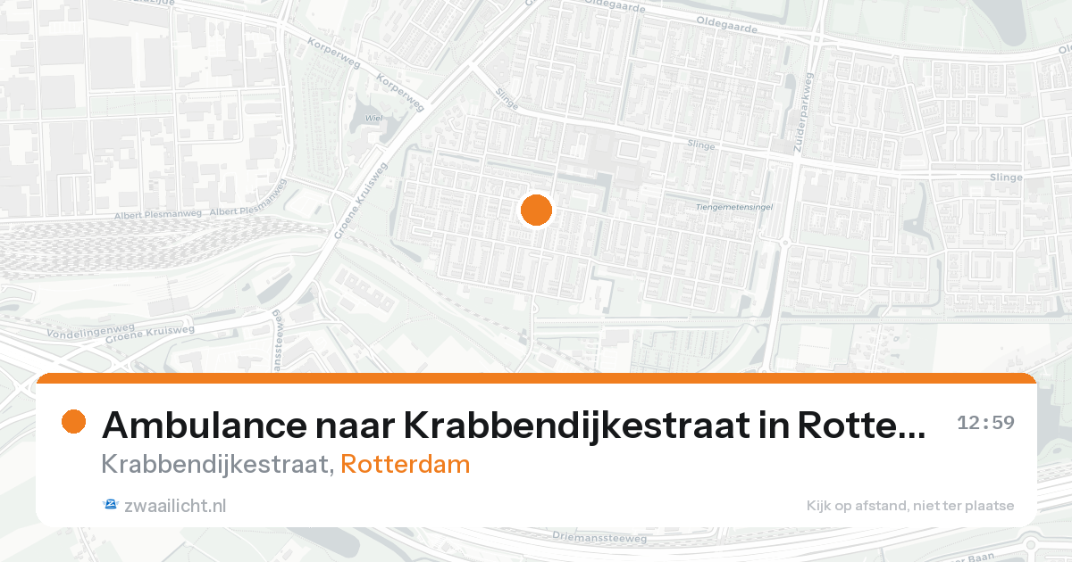 Ambulance naar Krabbendijkestraat in Rotterdam — 25 aug 2026