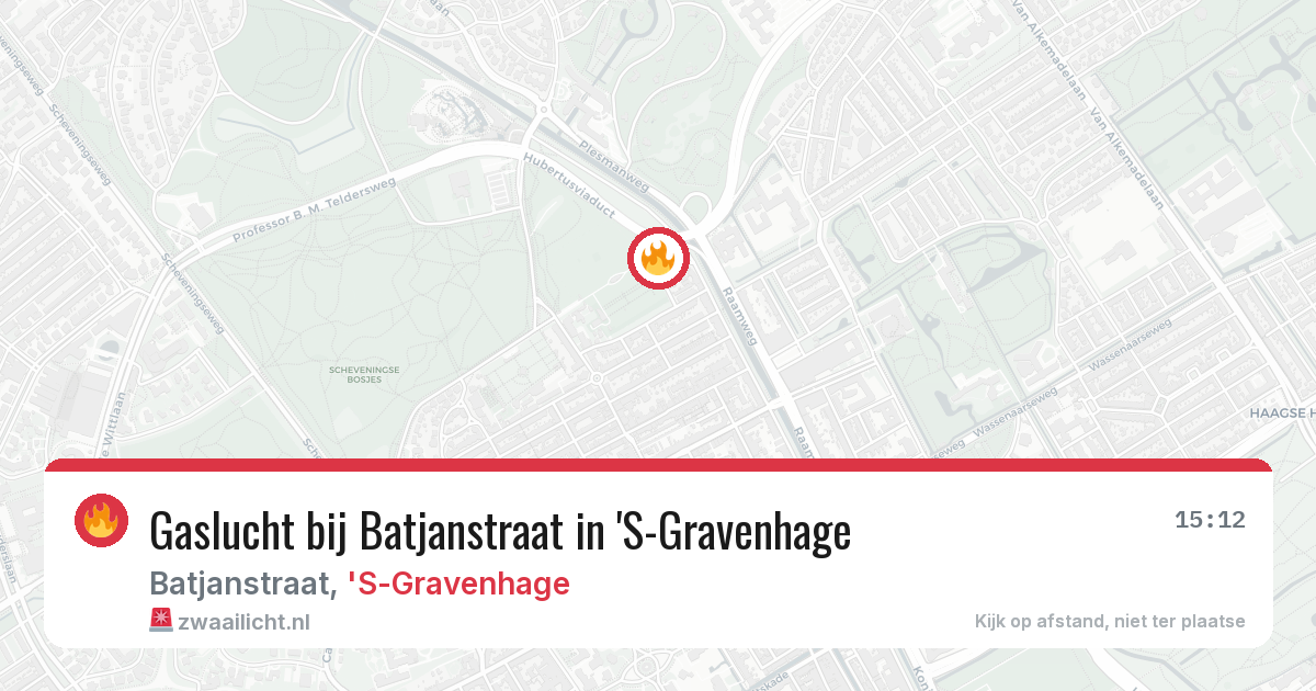 Gaslucht bij Batjanstraat in 'S-Gravenhage — 30 jul 2026
