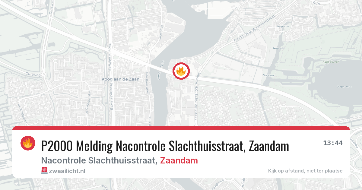 P2000 Melding Nacontrole Slachthuisstraat, Zaandam — 8 feb 2026