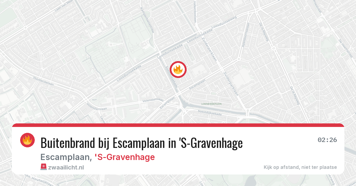 Buitenbrand bij Escamplaan in 'S-Gravenhage — 28 jun 2026